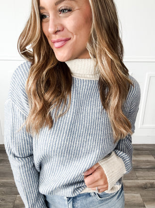 Sabrina Marled Rib Turtle Neck Sweater