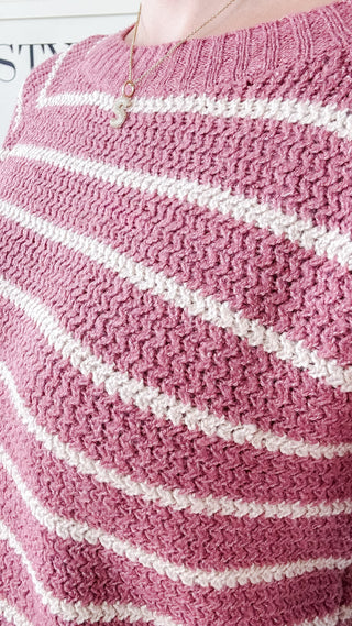 Libby Mini Waffle Striped Sweater