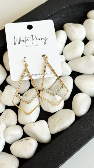 Double Kite Beaded Earrings. *Final Sale*