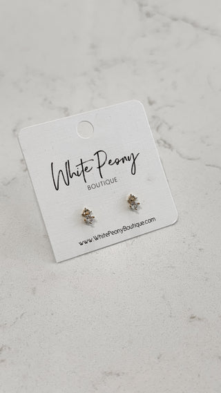Duo Crystal Stud Earring. *Final Sale*