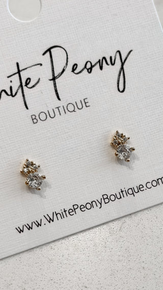 Duo Crystal Stud Earring. *Final Sale*