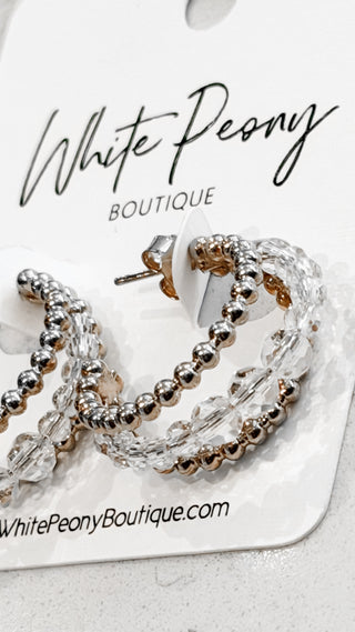 Crystal Beaded Hoop Earrings. *Final Sale*