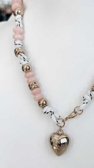 Beaded Heart Necklace. *Final Sale*