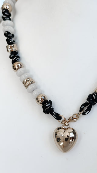 Beaded Heart Necklace. *Final Sale*