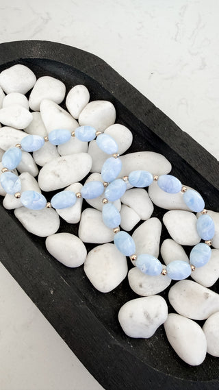 Blue Oval Bead Bracelet.  *Final Sale*
