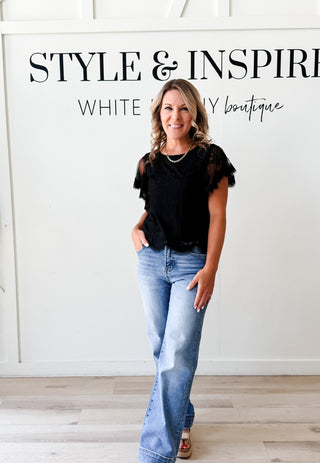 Tahlia Sheer Floral Lace Top