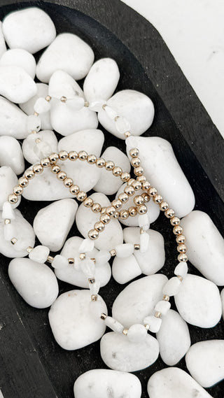 Stone and Metal Bead Bracelets. *Final Sale*