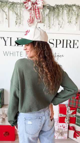 Kendra Waffle Texture Boatneck Top