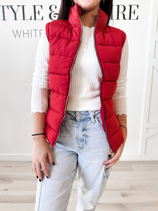 Lyla Polar Collar Quilted Vest