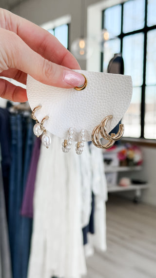 Pearl Hoop Triple Set. *Final Sale*
