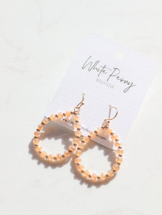 Open Teardrop Beaded Earrings