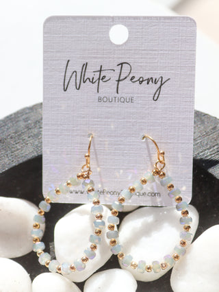 Open Teardrop Beaded Earrings