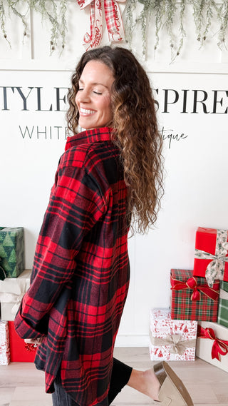 Demi Button Down Flannel Shacket