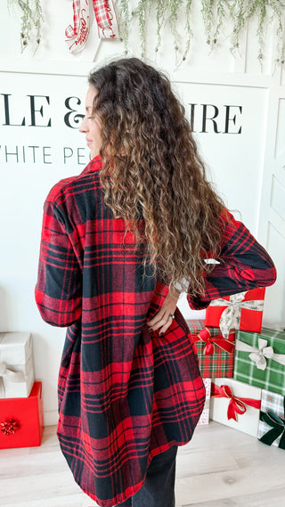 Demi Button Down Flannel Shacket