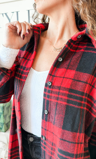 Demi Button Down Flannel Shacket