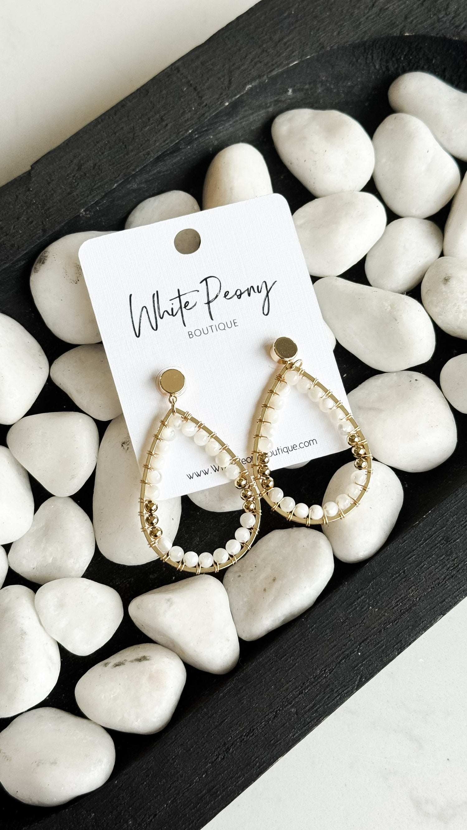 Bead Wrapped Teardrop Earrings *Final Sale*