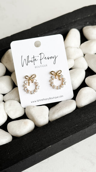 Wreath Bow Earrings  *Final Sale*
