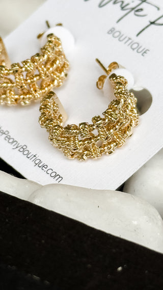 Woven Gold Hoops *Final Sale*