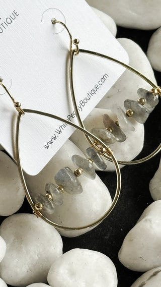 Teardrop Chip Earrings  *Final Sale*