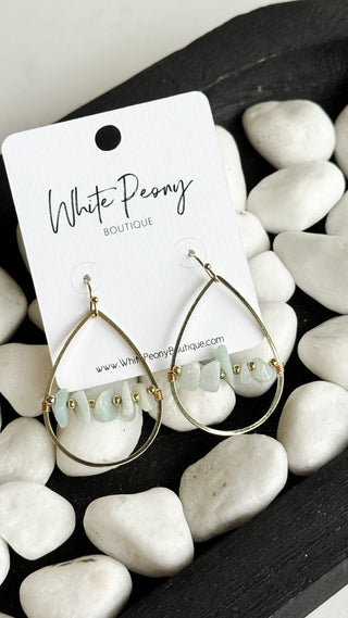 Teardrop Chip Earrings  *Final Sale*