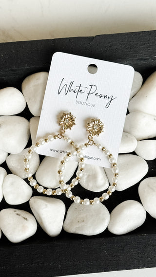 Pearl Drop Hoop Earrings. *Final Sale*