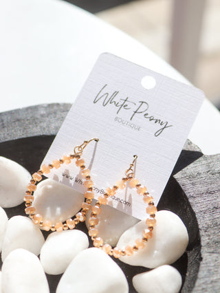 Open Teardrop Beaded Earrings