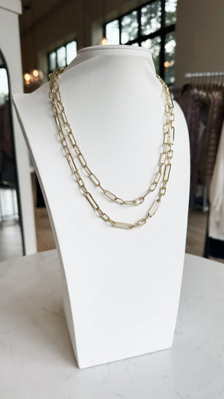 Textured Gold Open Chain Necklace *Final Sale*