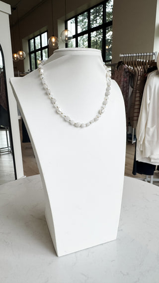 Stone and Pearl Link Necklace *Final Sale*