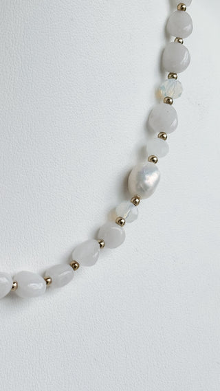 Stone and Pearl Link Necklace *Final Sale*