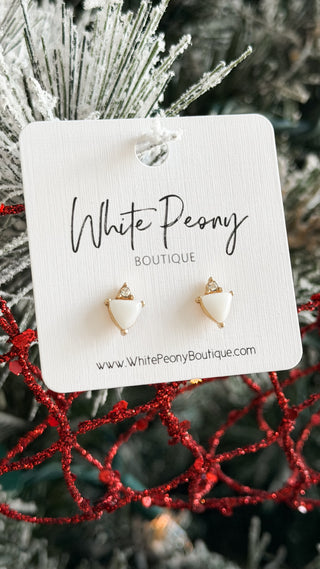 White Stone Studs. *Final Sale*
