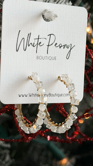 Crystal Bead Open Hoops *Final Sale*