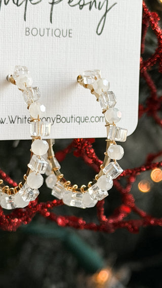 Crystal Bead Open Hoops *Final Sale*