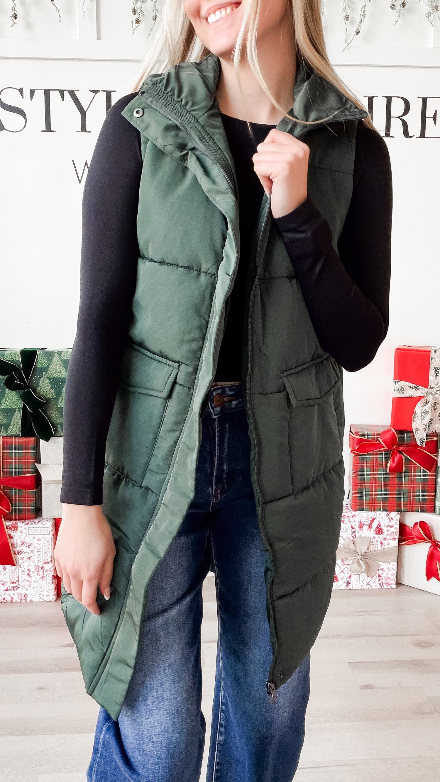 Gwen Long Quilted Vest