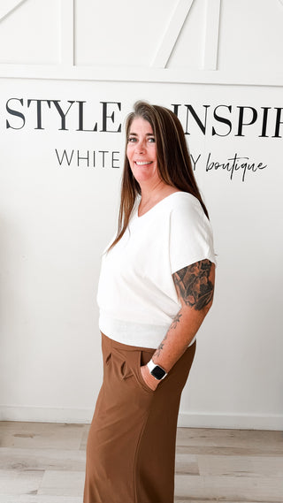 Emory Cap Sleeve V-Neck Top