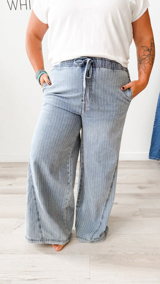 Heimish Pinstripe Wide Leg Pants