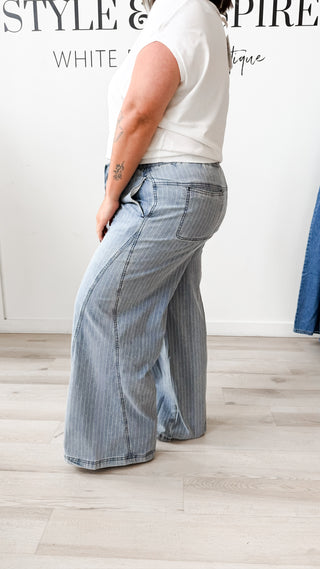 Heimish Pinstripe Wide Leg Pants