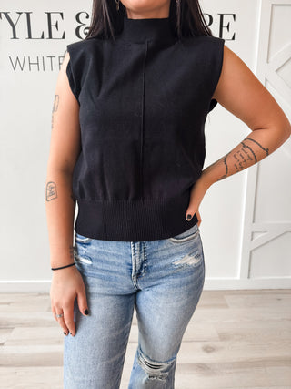 Gretta Mock Neck Sleeveless Sweater