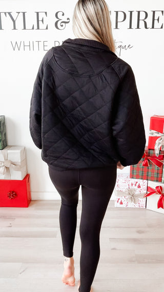 Anya Quilted 1/4 Snap Pullover