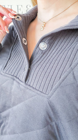 Anya Quilted 1/4 Snap Pullover