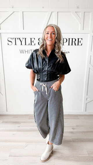 Brooke Striped Curved Seam Relaxed Pants