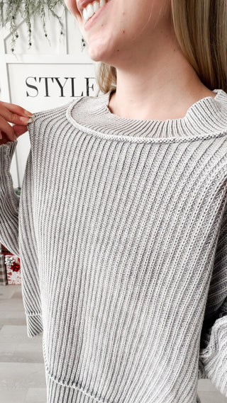 Nalani Washed Rib Oversized Crop Sweater