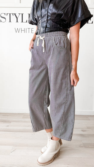 Brooke Striped Curved Seam Relaxed Pants