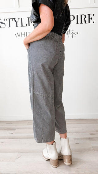 Brooke Striped Curved Seam Relaxed Pants