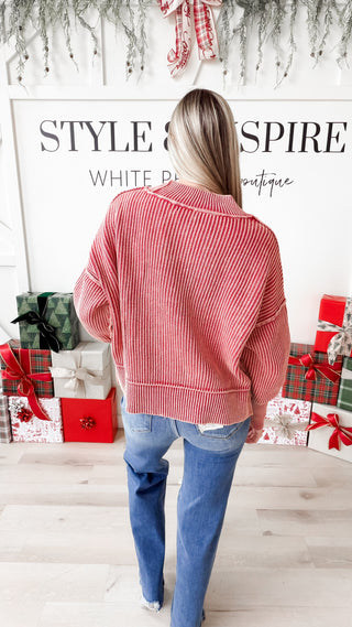 Nalani Washed Rib Oversized Crop Sweater