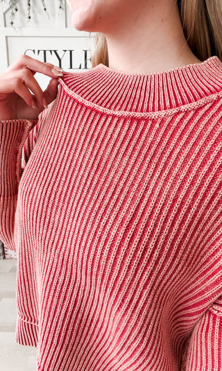 Nalani Washed Rib Oversized Crop Sweater