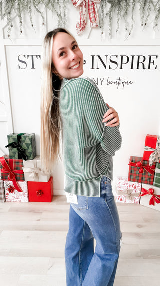 Nalani Washed Rib Oversized Crop Sweater