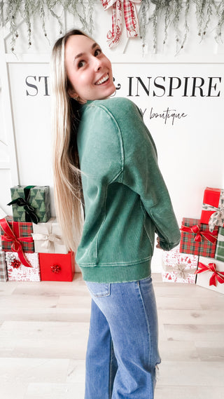 Kora Acid Washed Side Rib Sweatshirt