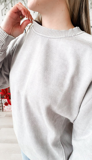 Kora Acid Washed Side Rib Sweatshirt