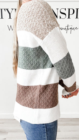 Cindy Color Block Crew Neck Sweater