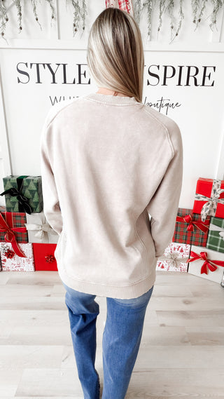 Kora Acid Washed Side Rib Sweatshirt